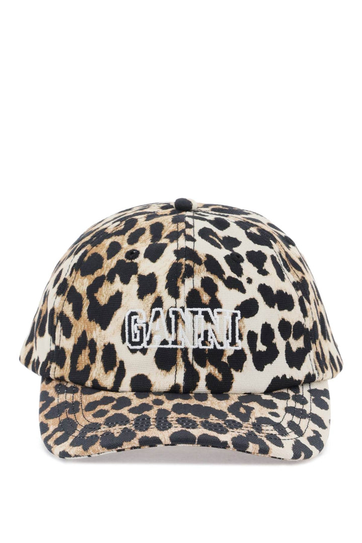 Ganni Leopard Baseball Cap