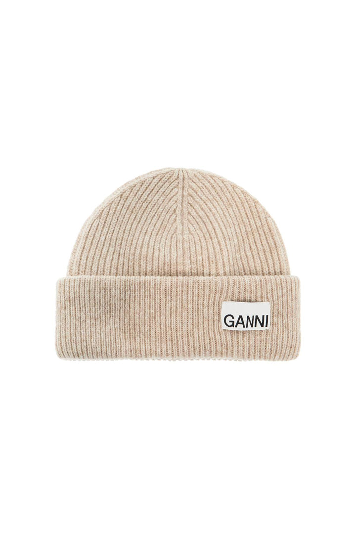 Ganni beanie hat with logo