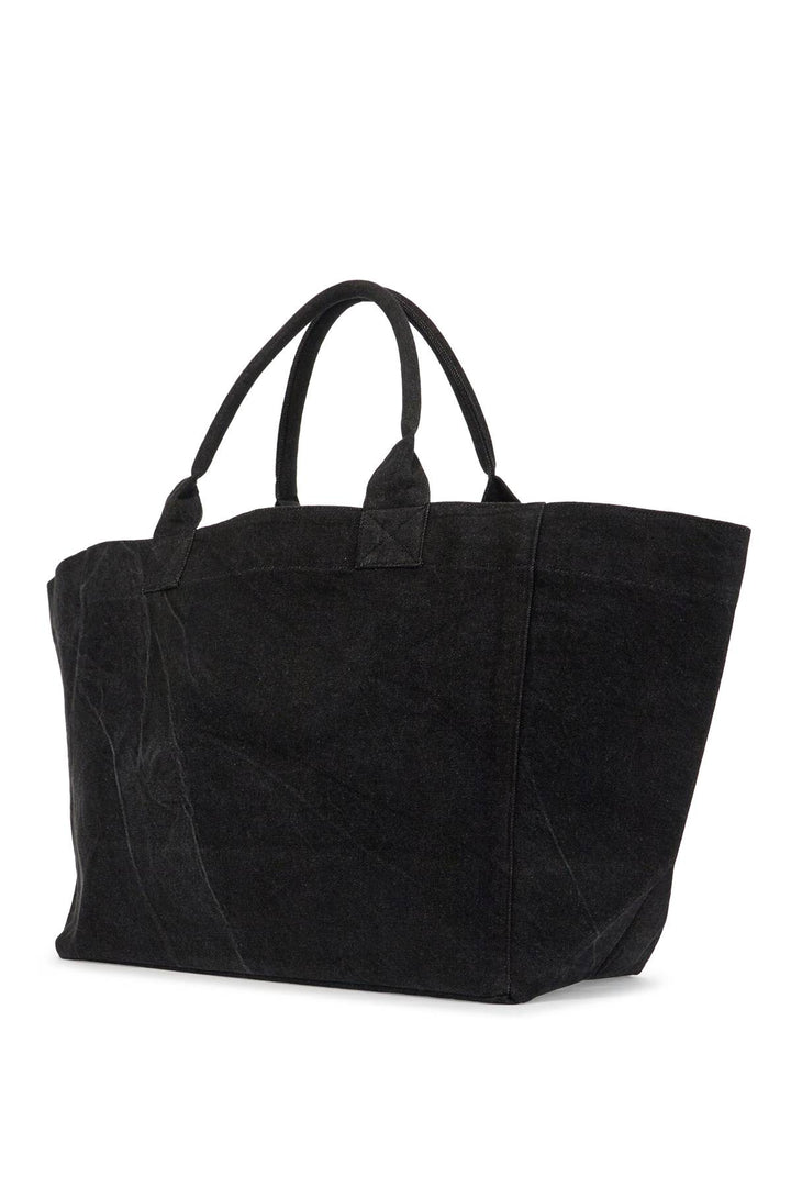 Ganni denim logo tote bag