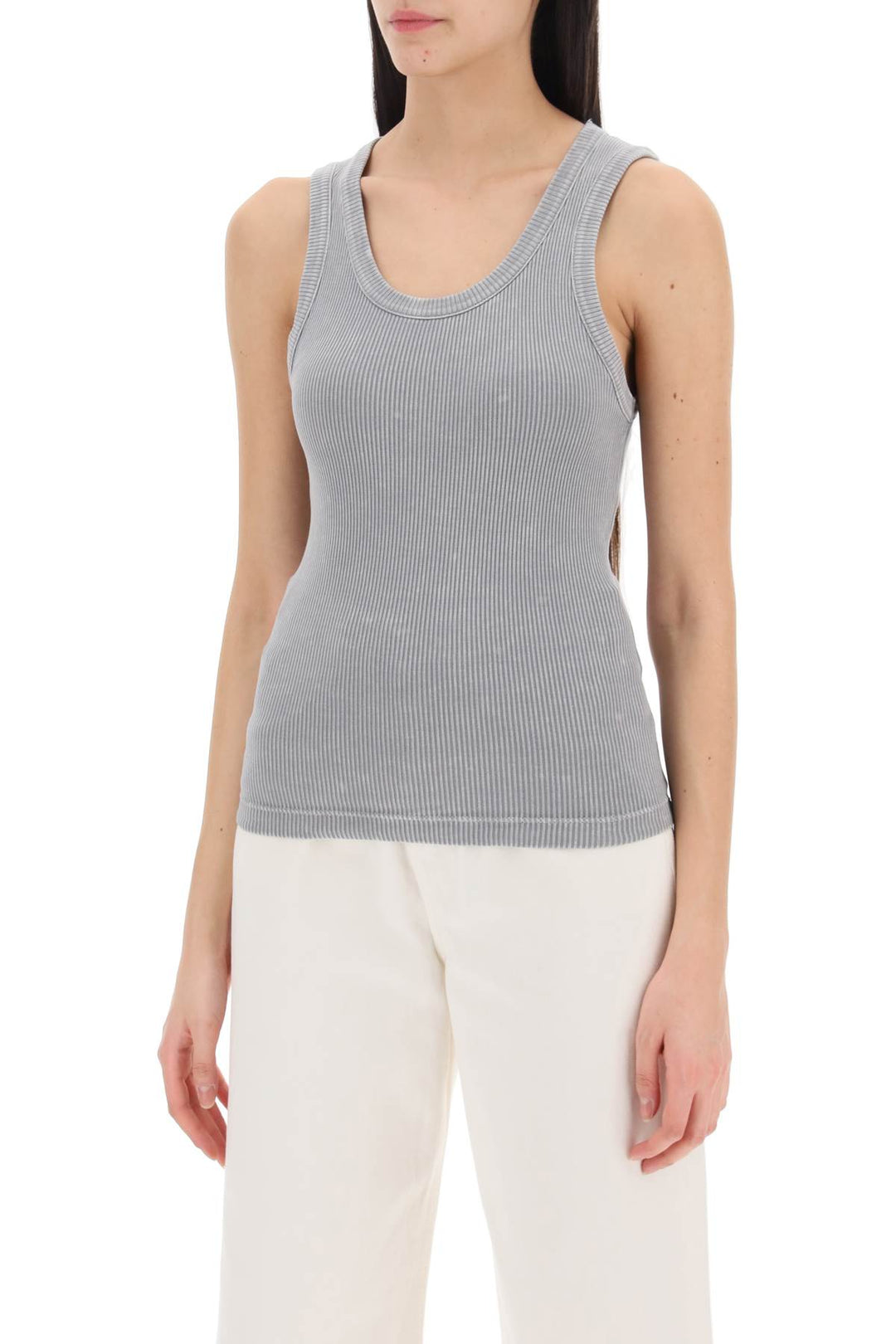 Agolde ribbed poppy sleeveless tank top