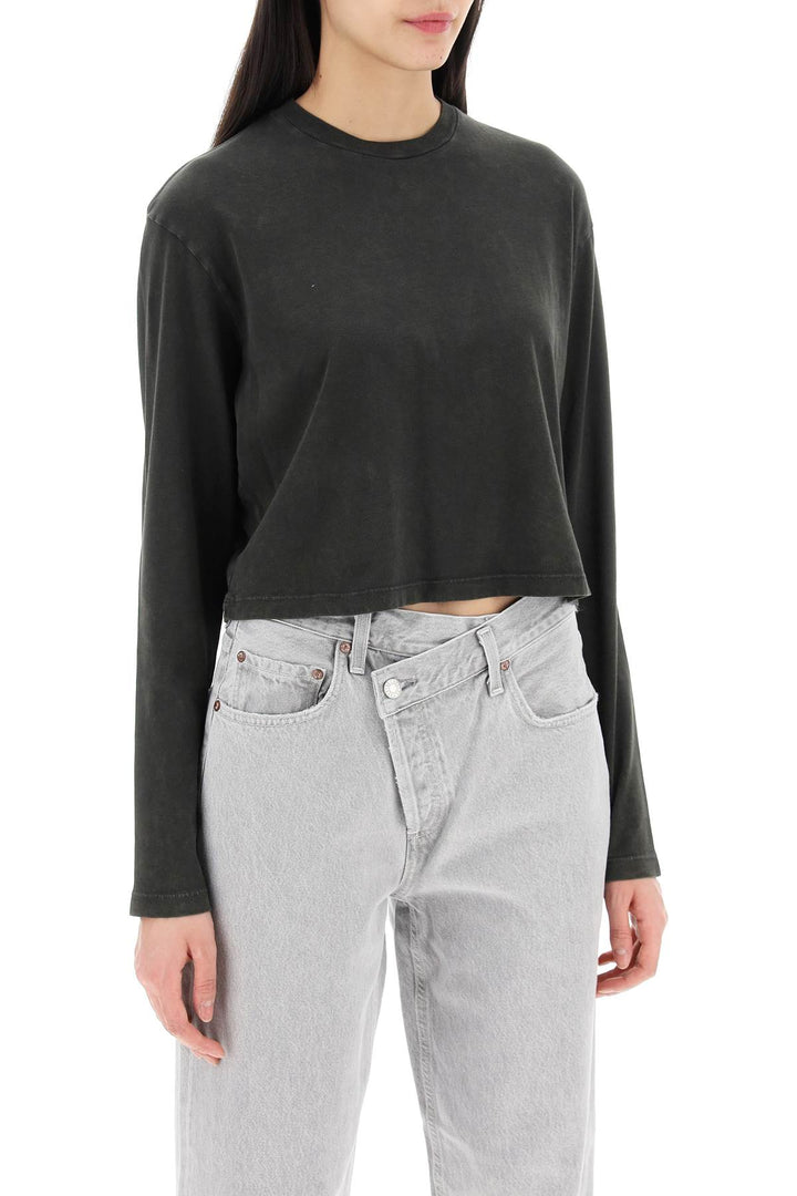 Agolde cropped long-sleeved mason t-shirt