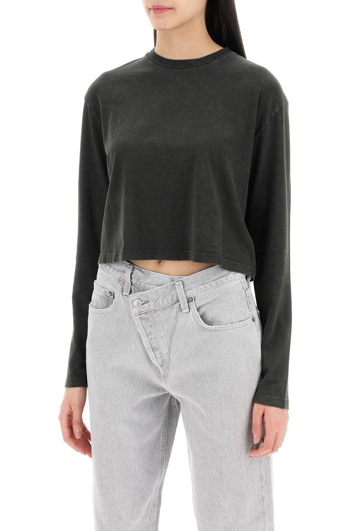 Agolde cropped long-sleeved mason t-shirt