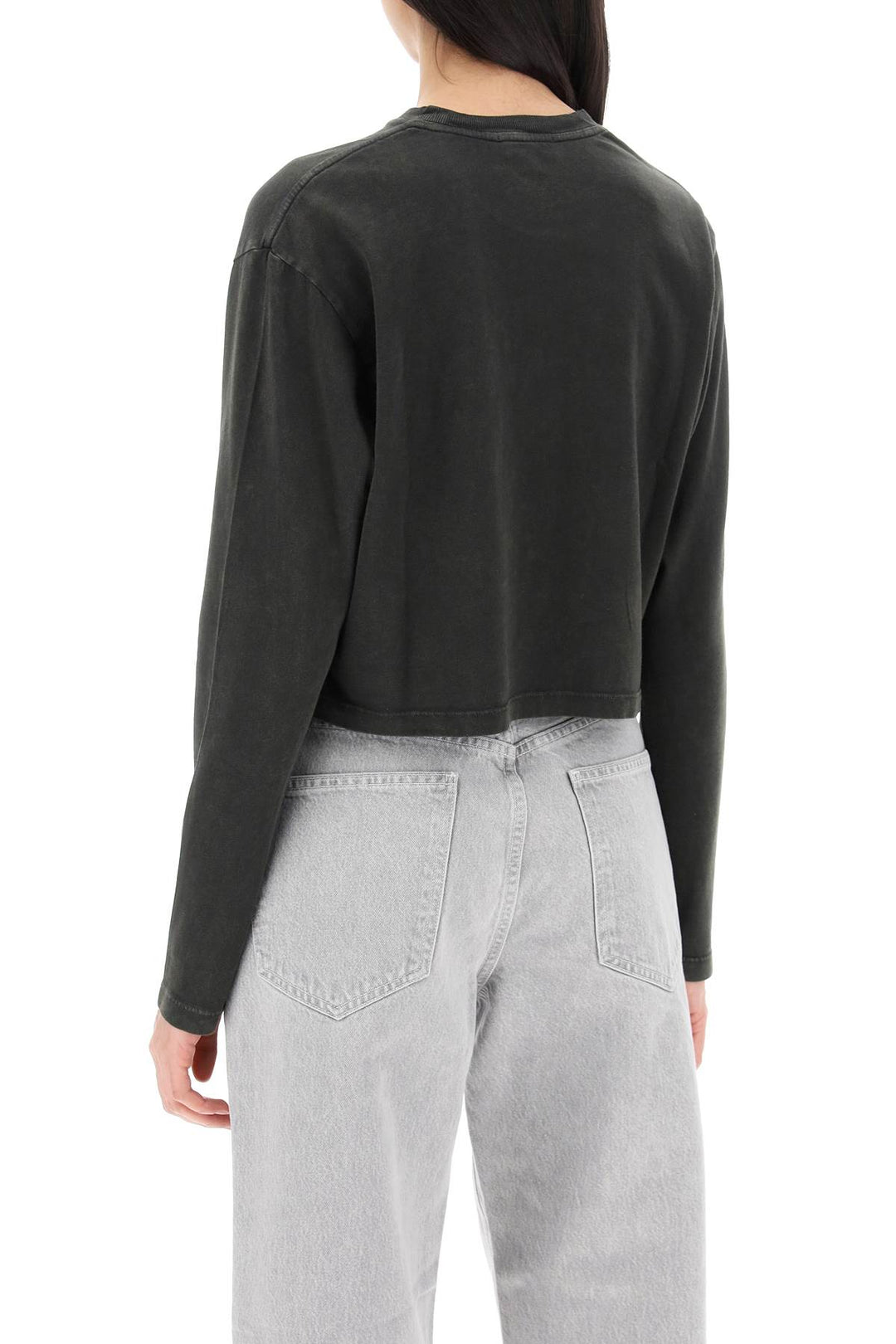 Agolde cropped long-sleeved mason t-shirt