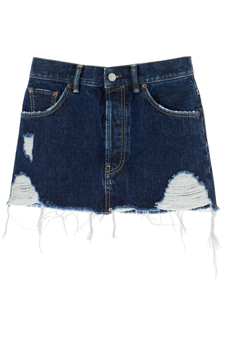 Acne Studios destroyed denim mini skirt