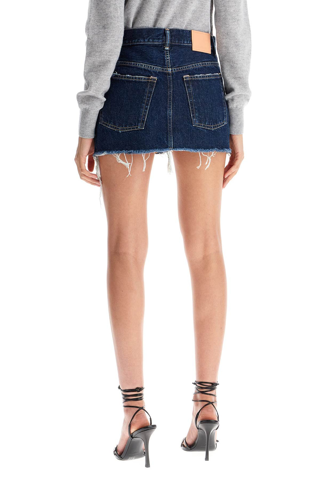 Acne Studios destroyed denim mini skirt