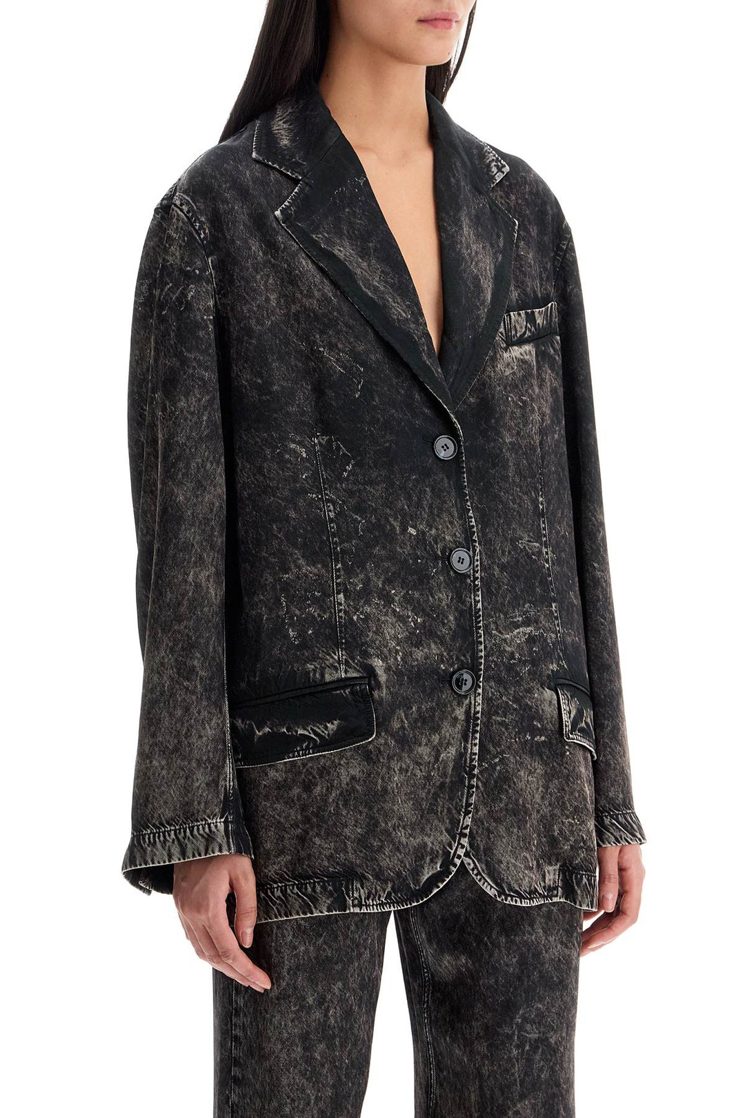 Acne Studios "viscose trompe l'oeil denim print Blazer