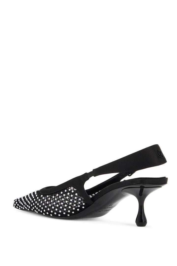 Jimmy Choo mesh and satin slingback amel 50