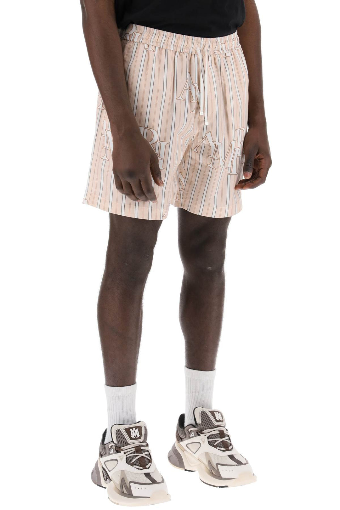 Amiri stripe bermuda shorts with logo