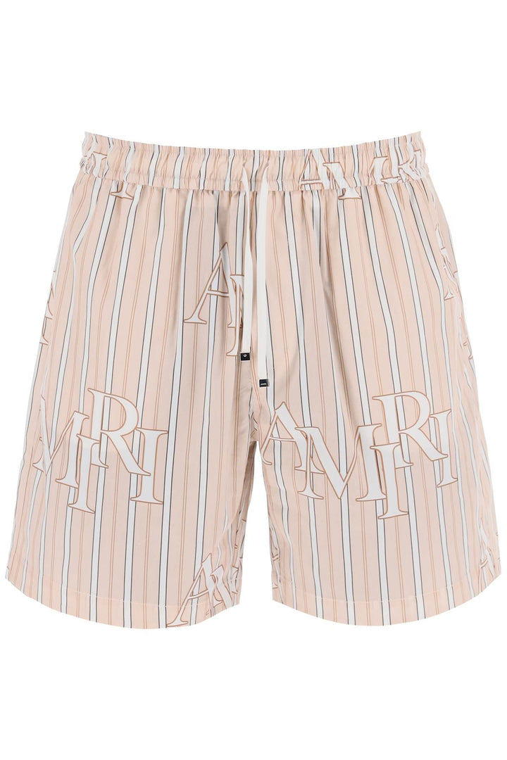 Amiri stripe bermuda shorts with logo