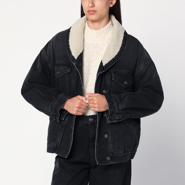ISABEL MARANT denim and faux fur Pimia jacket