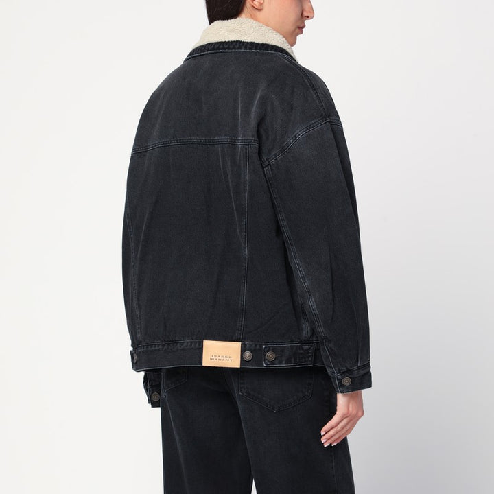ISABEL MARANT denim and faux fur Pimia jacket