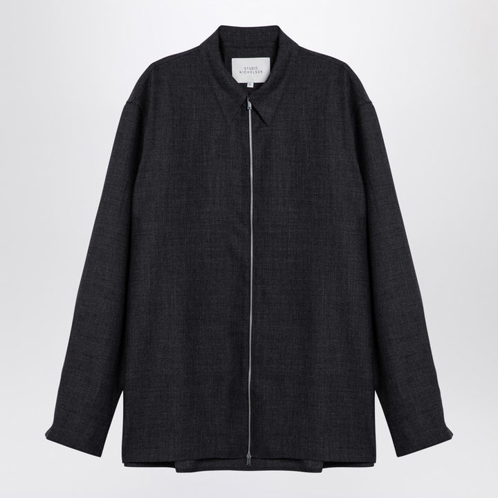 STUDIO NICHOLSON wool zip shirt