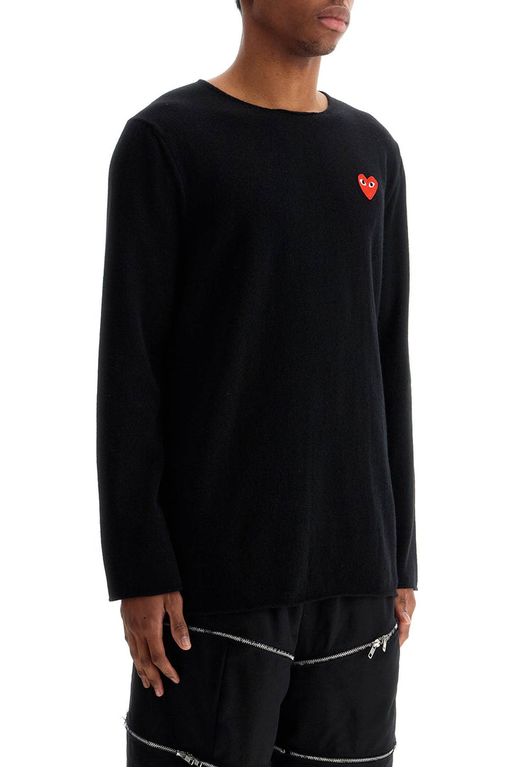 Comme Des Garcons Play wool sweater with red heart logo