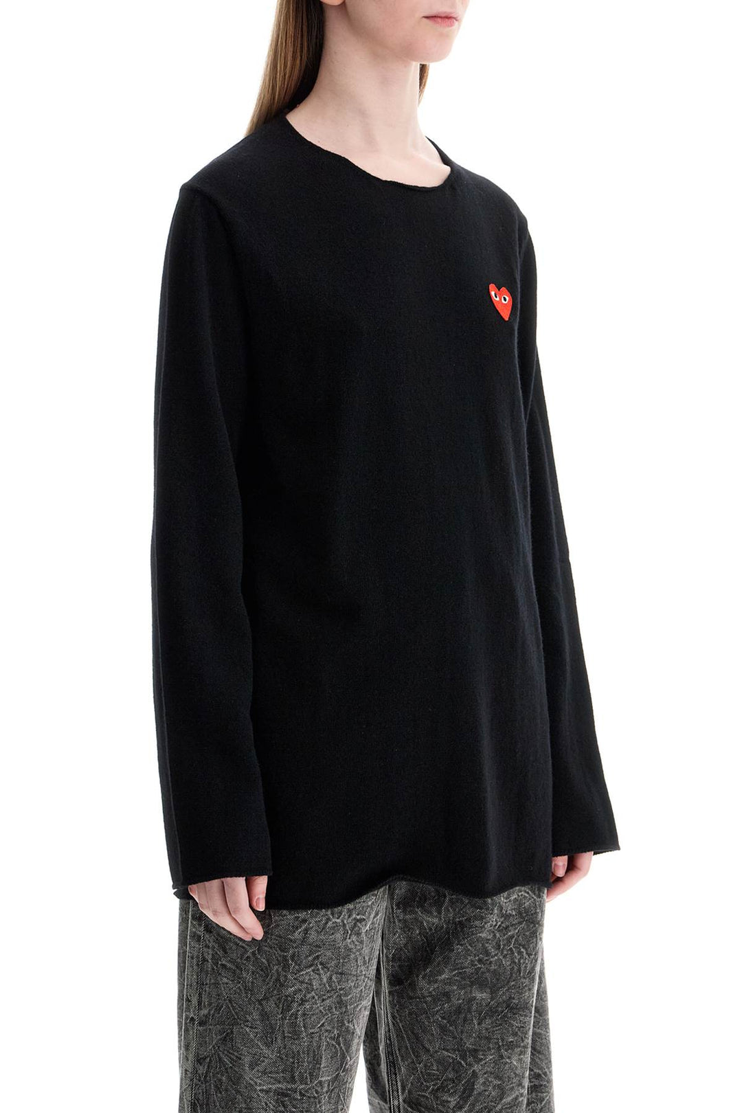 Comme Des Garcons Play wool sweater with red heart logo