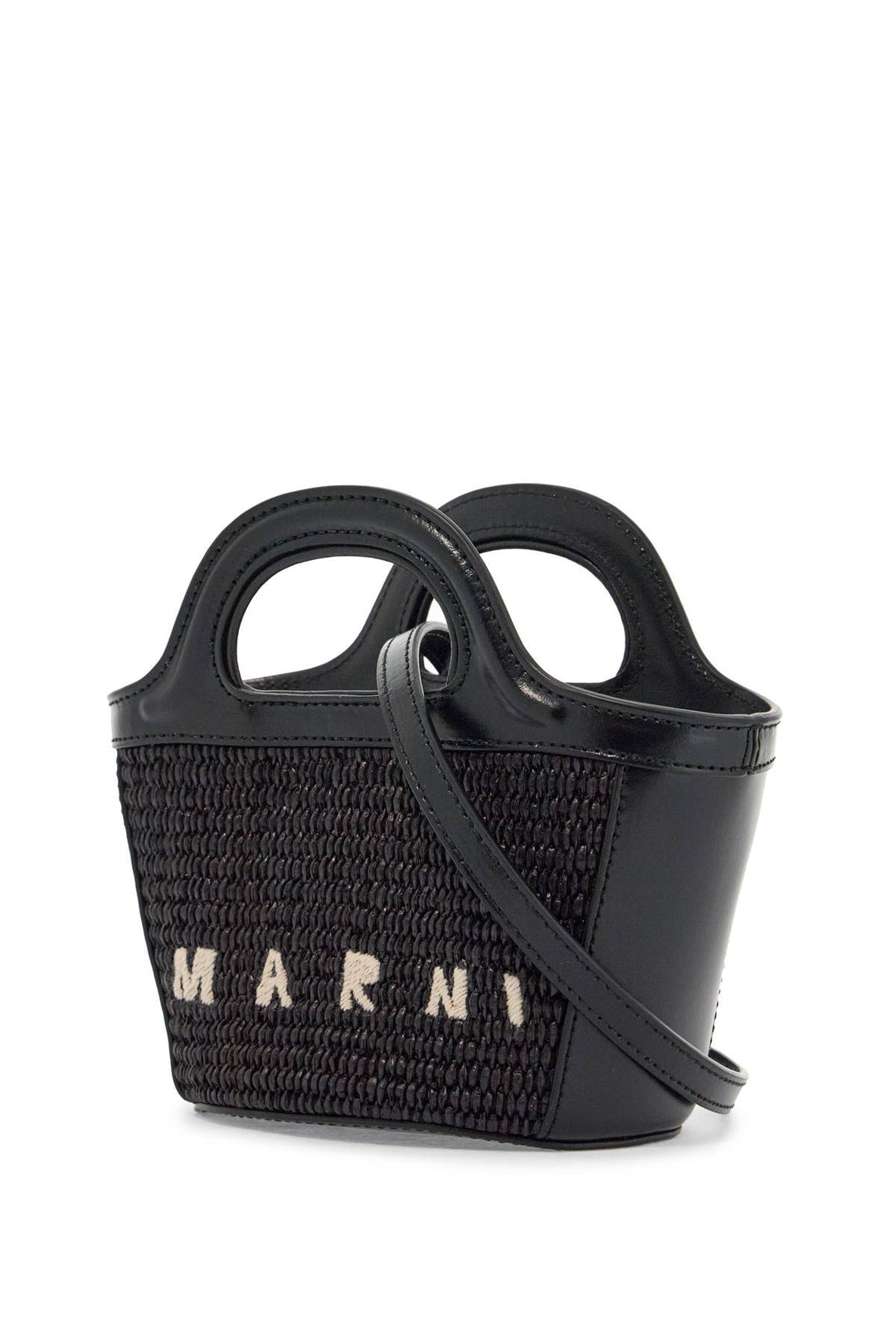 Marni woven handbag with leather details