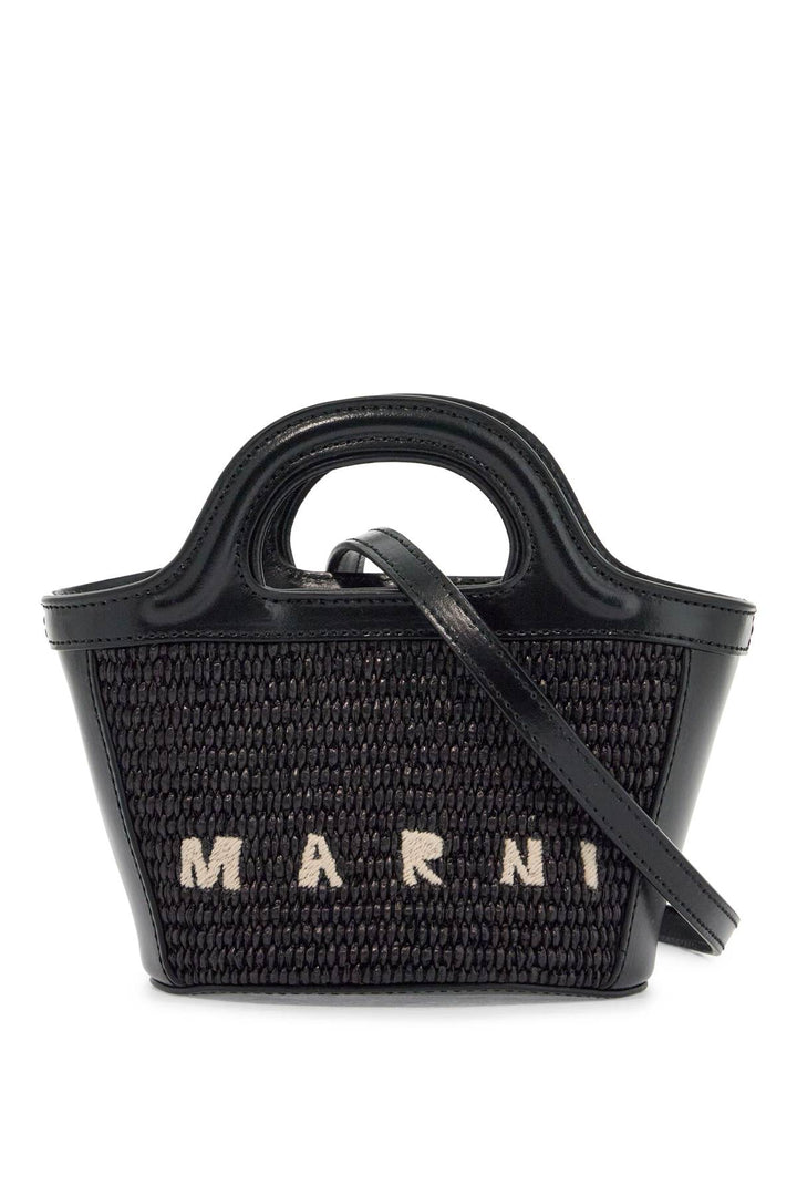 Marni woven handbag with leather details