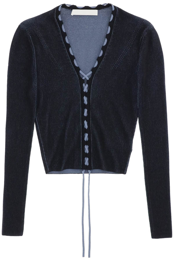 Dion Lee two-tone lace-up cardigan