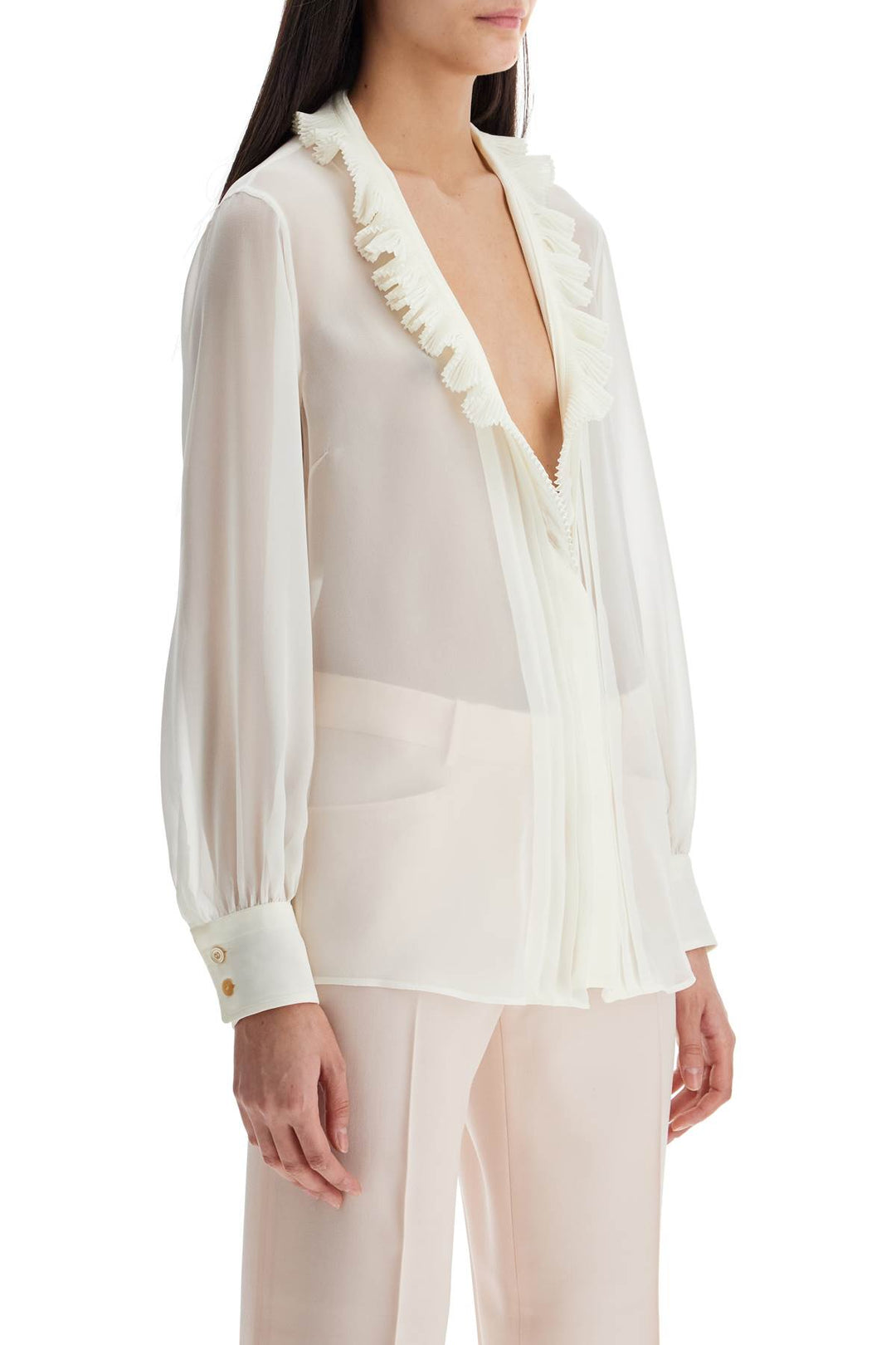 Tom Ford silk shirt with ruffled collar