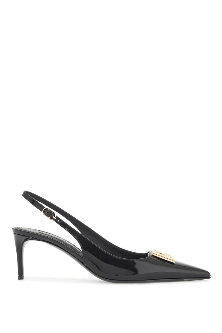 Dolce & Gabbana glossy leather slingback