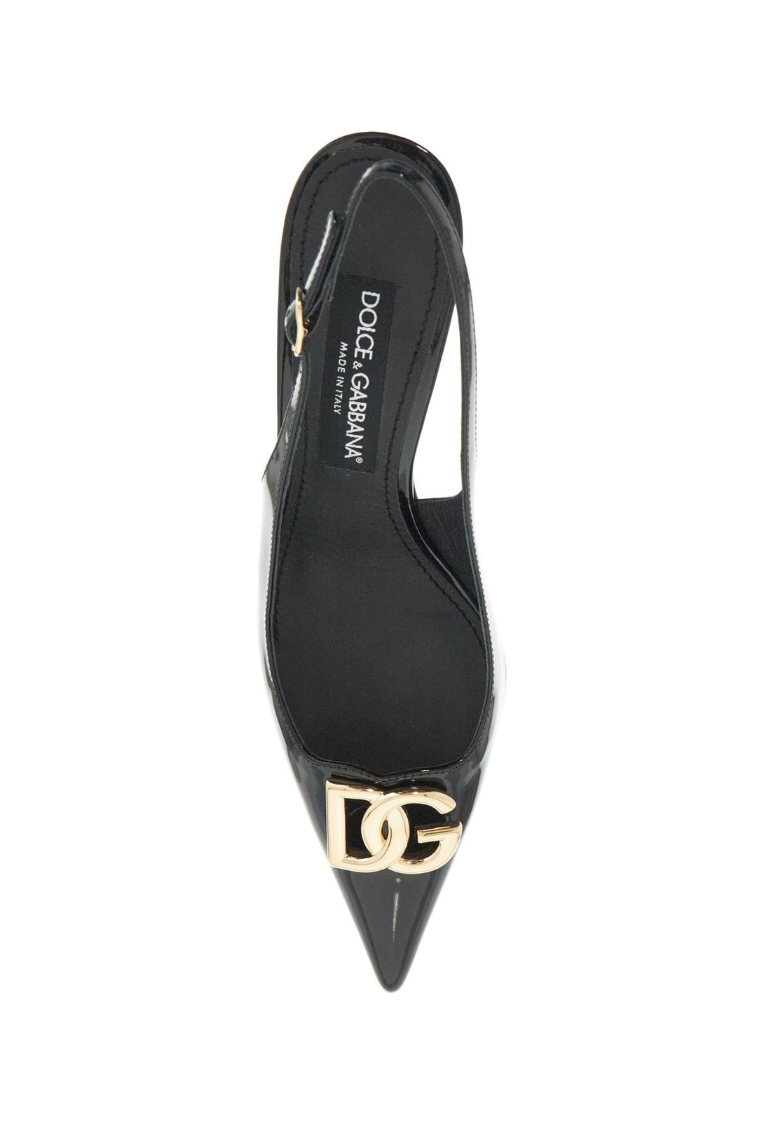 Dolce & Gabbana glossy leather slingback