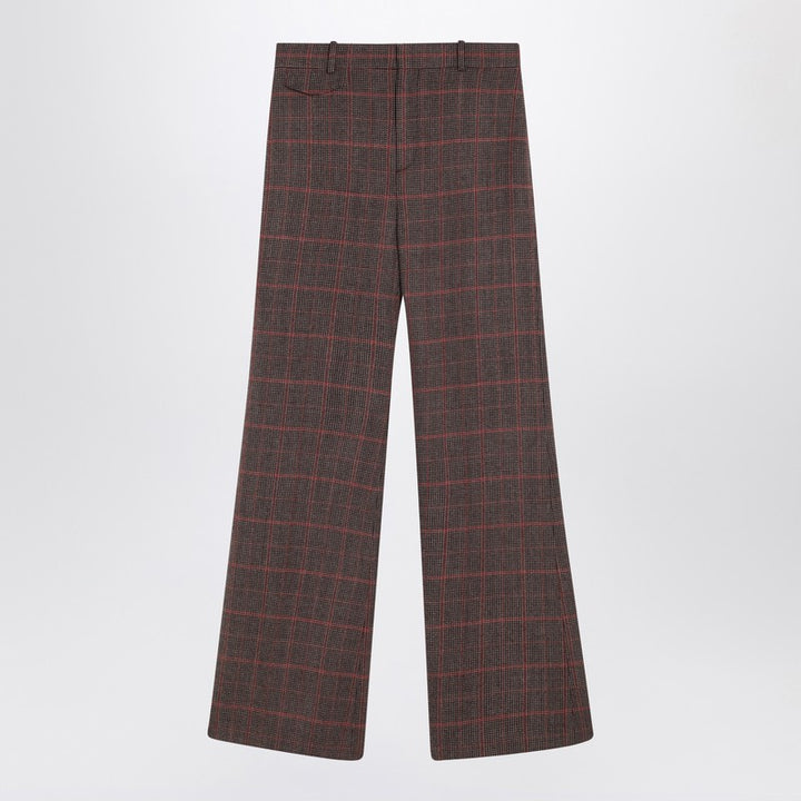 Chloé flared checkered wool trousers