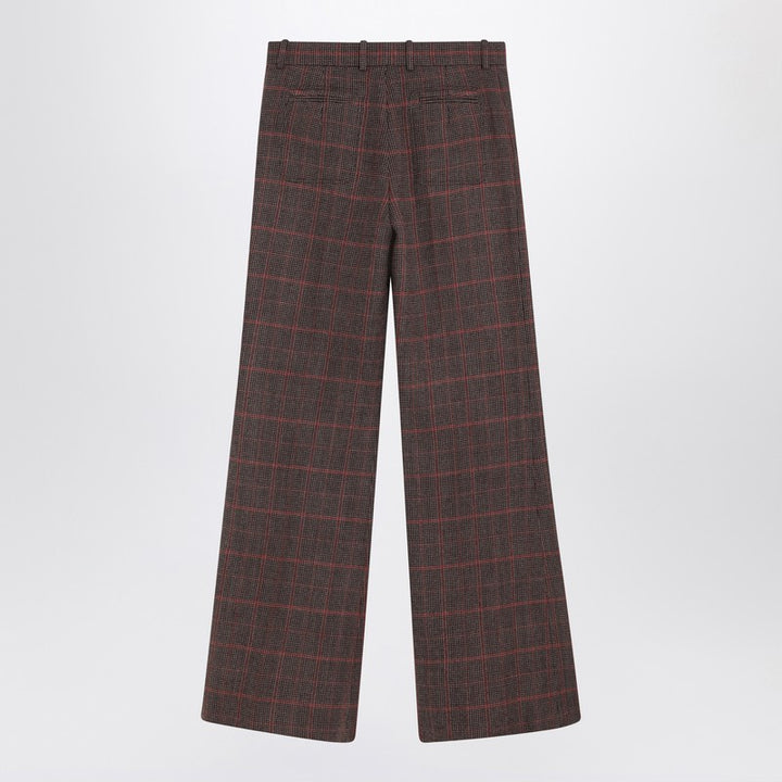 Chloé flared checkered wool trousers