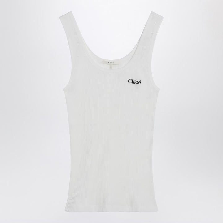 Chloé ribbed tank top with logo