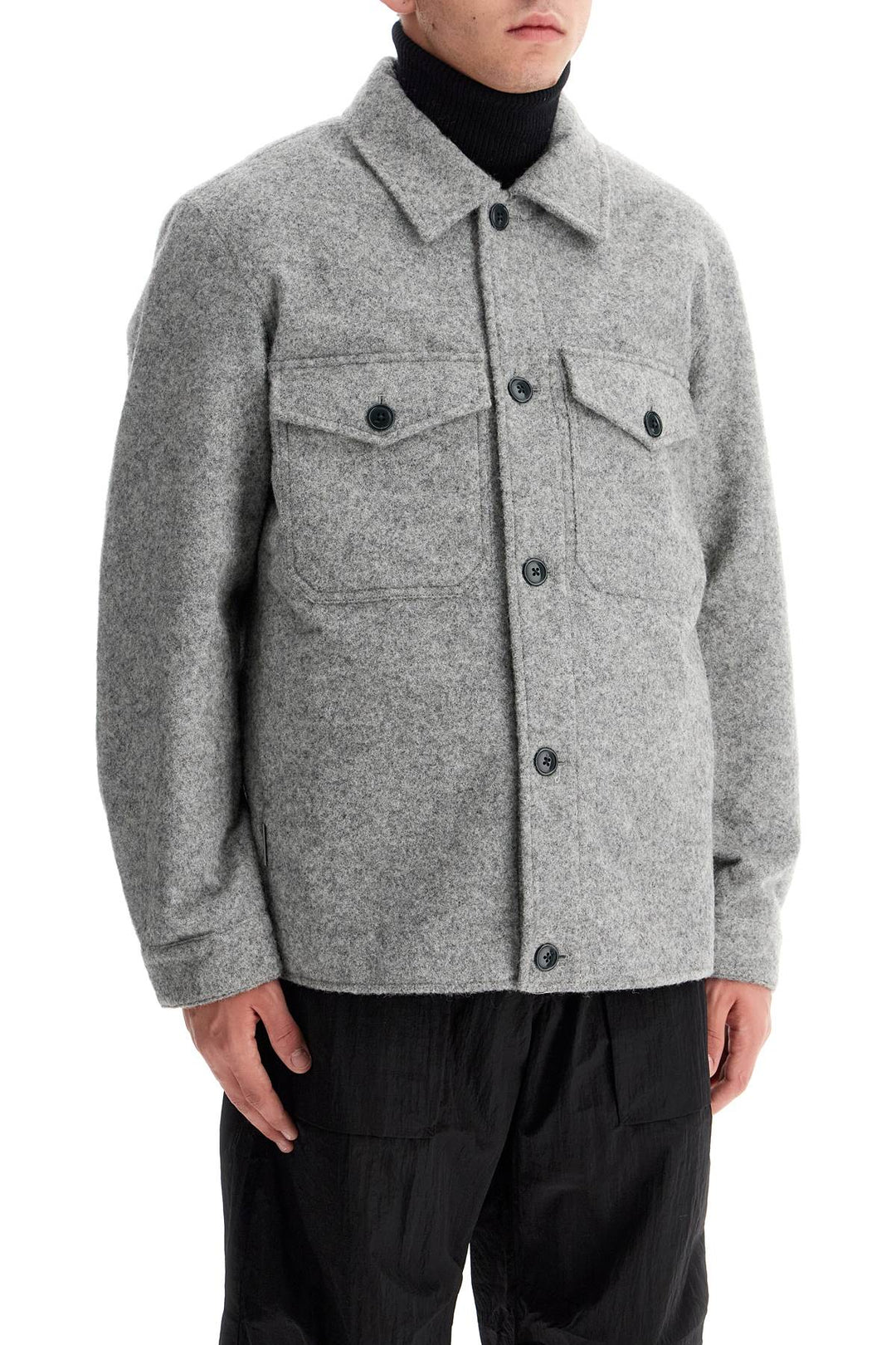 Woolrich reflective wool blend shirt jacket