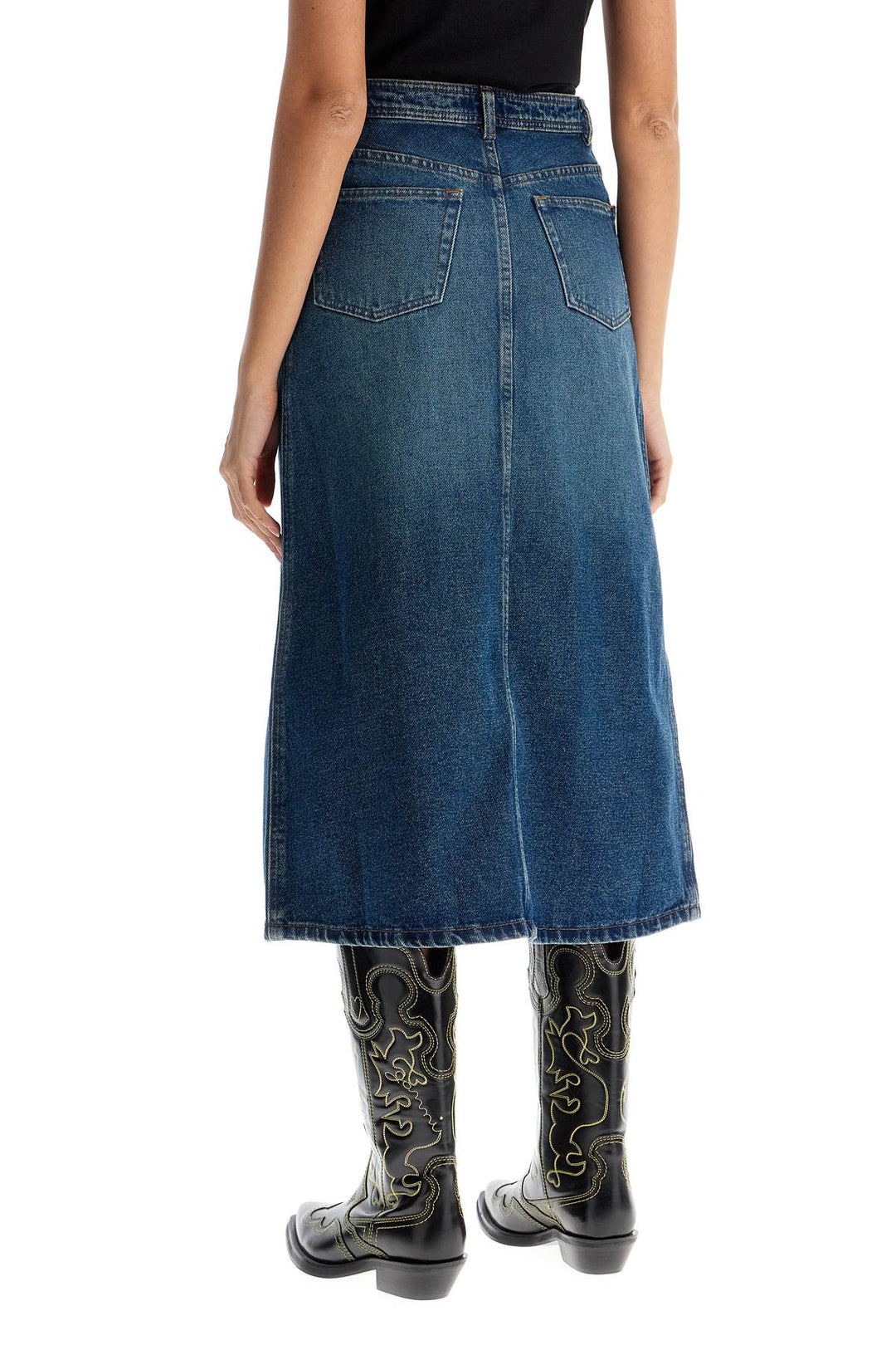 A.P.C. georgia denim midi skirt