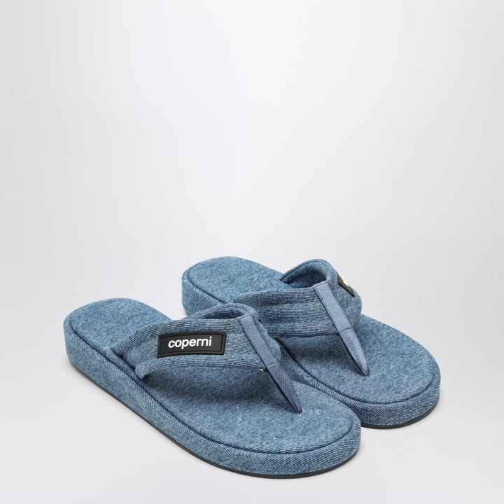 Coperni Denim flip-flops with logo