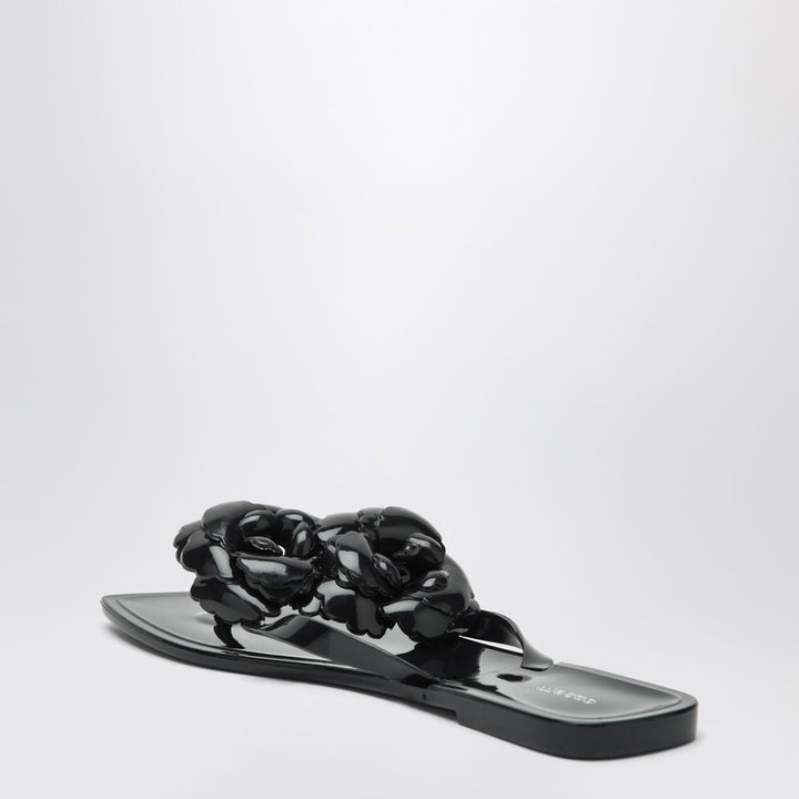 z Coperni Black silicone Flower flip-flops