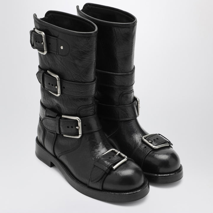 Dolce & Gabbana leather boots with straps