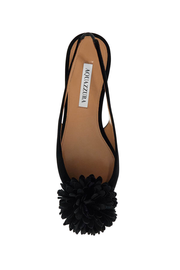 Aquazzura Couturier velvet Pom slingback flats