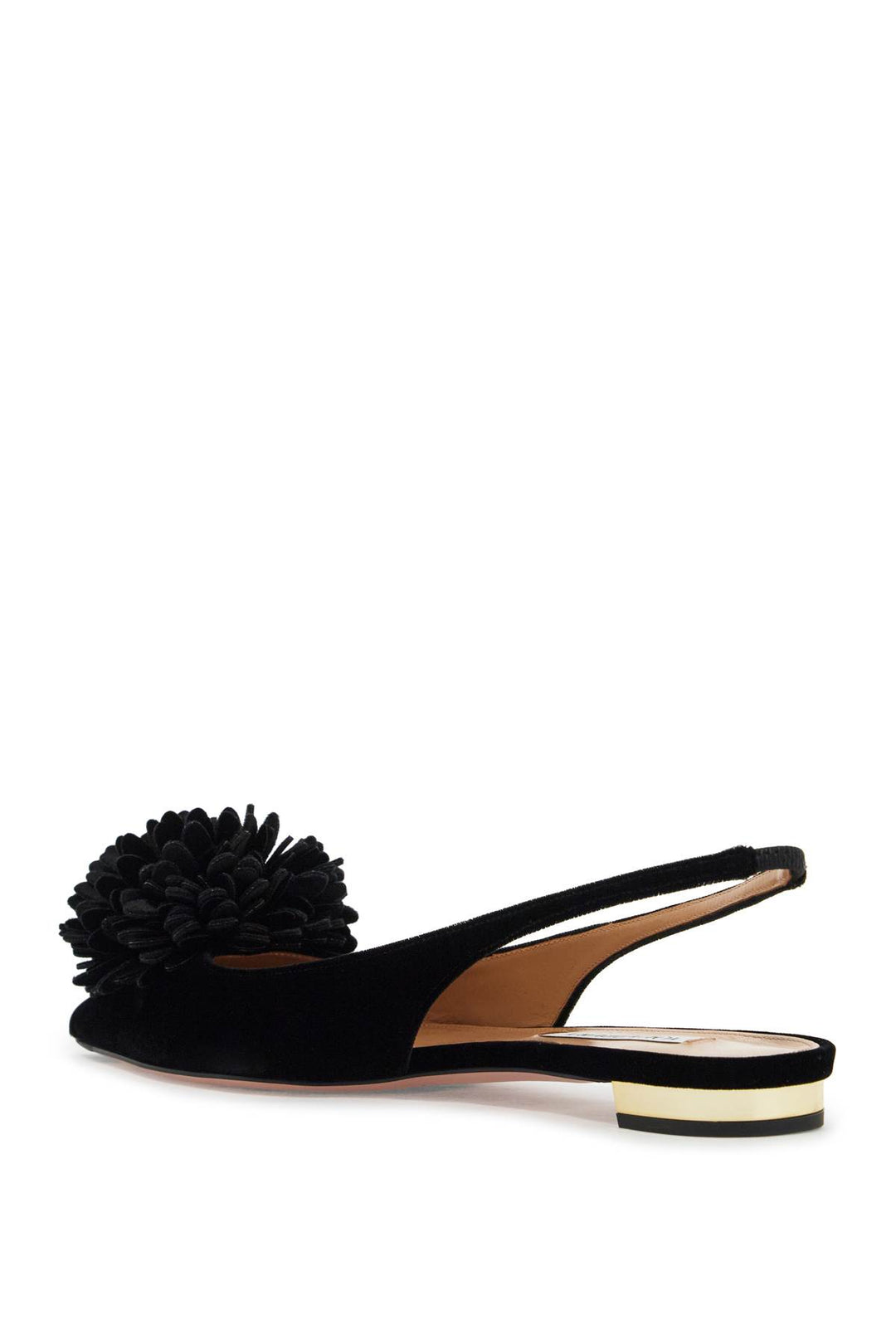 Aquazzura Couturier velvet Pom slingback flats