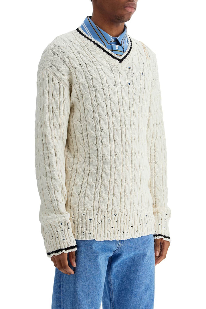 Marni cable knit v-neck sweater