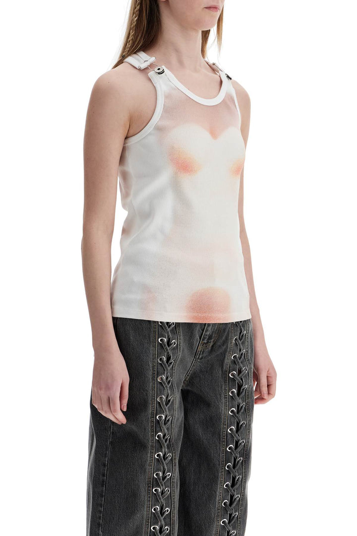 JEAN PAUL GAULTIER top with leather print