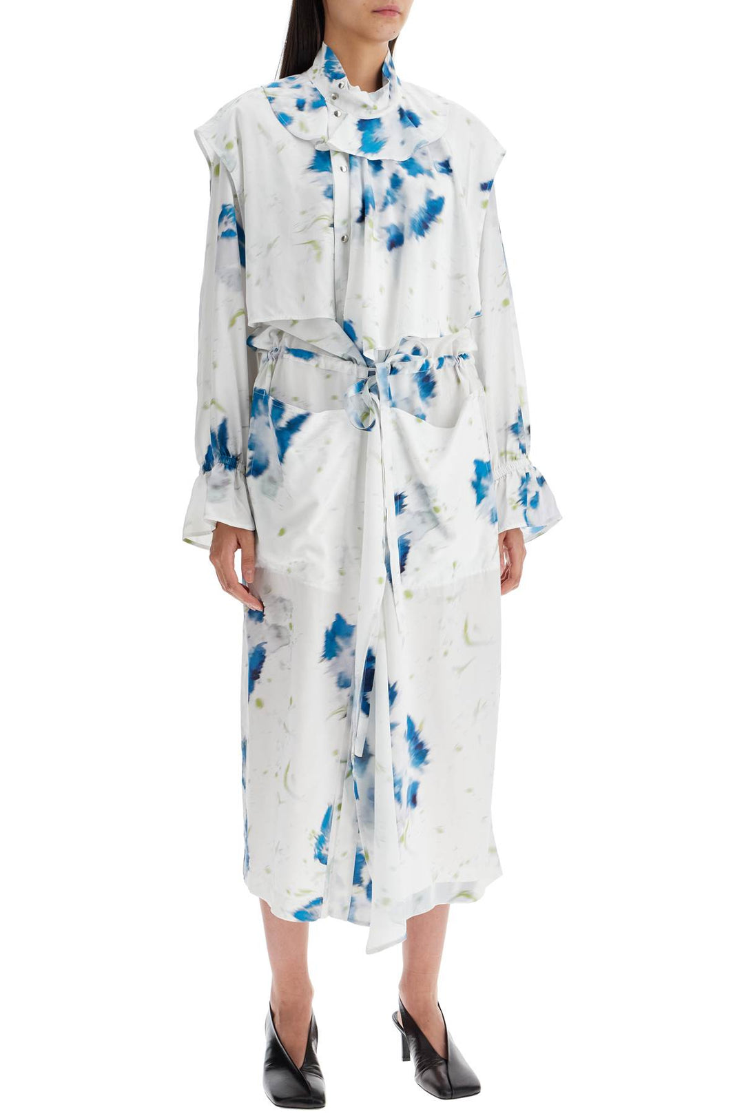 Lemaire printed dust coat with cape