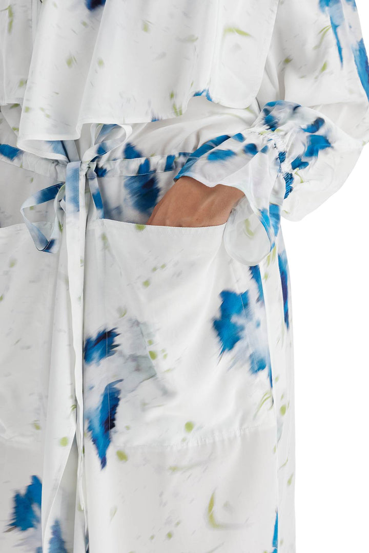 Lemaire printed dust coat with cape