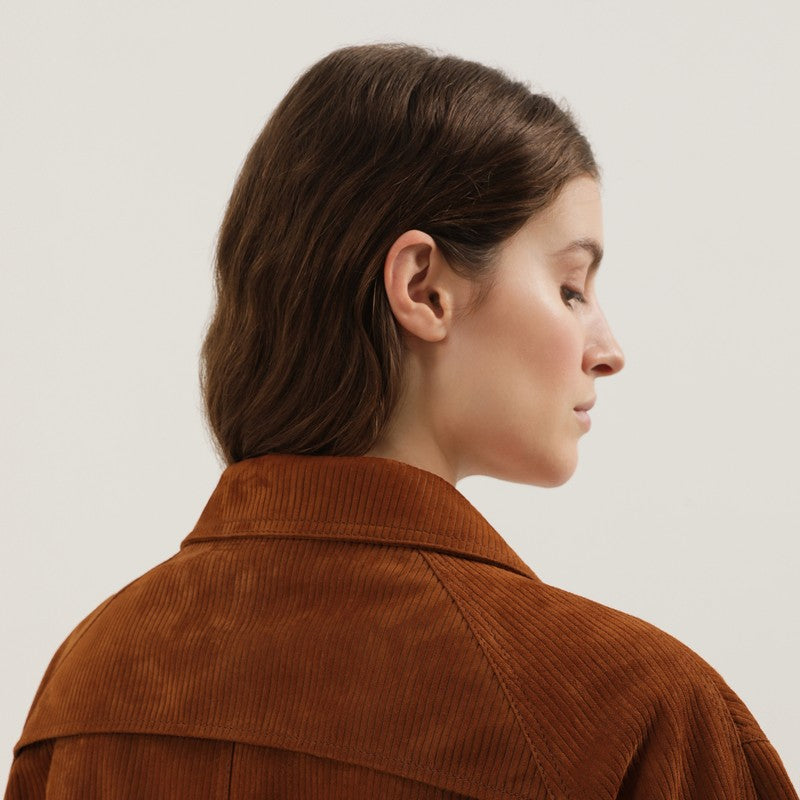 1989 STUDIO corduroy leather Mackintosh coat
