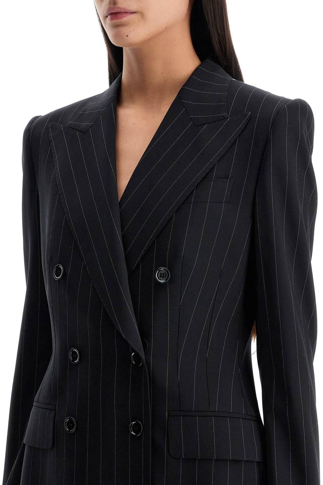 Dolce & Gabbana double-breasted pinstriped blazer