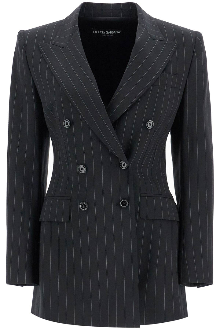 Dolce & Gabbana double-breasted pinstriped blazer