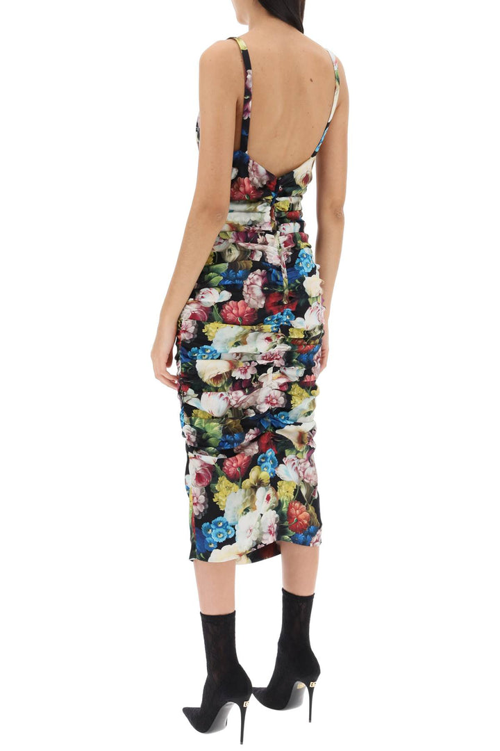 Dolce & Gabbana flower draped midi dress