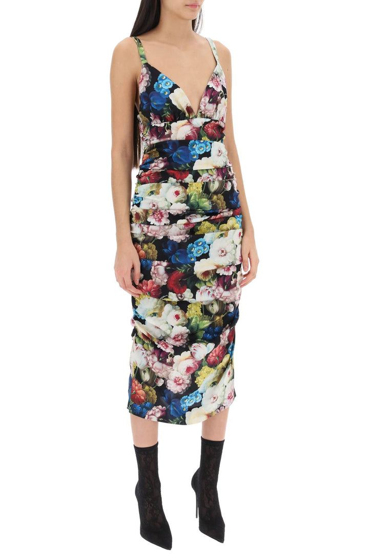 Dolce & Gabbana flower draped midi dress