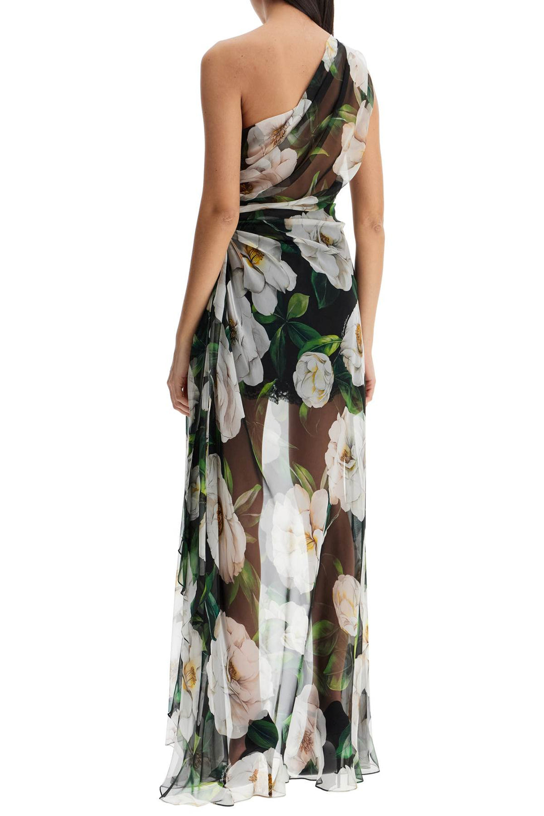 Dolce & Gabbana maxi one-shoulder floral silk dress