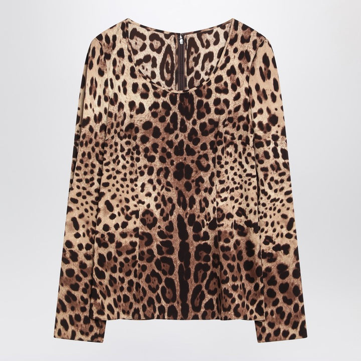 Dolce & Gabbana Silk blend leopard print T-shirt