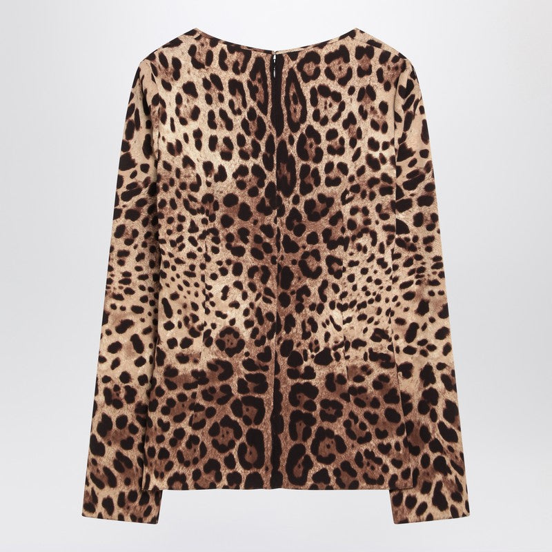Dolce & Gabbana Silk blend leopard print T-shirt