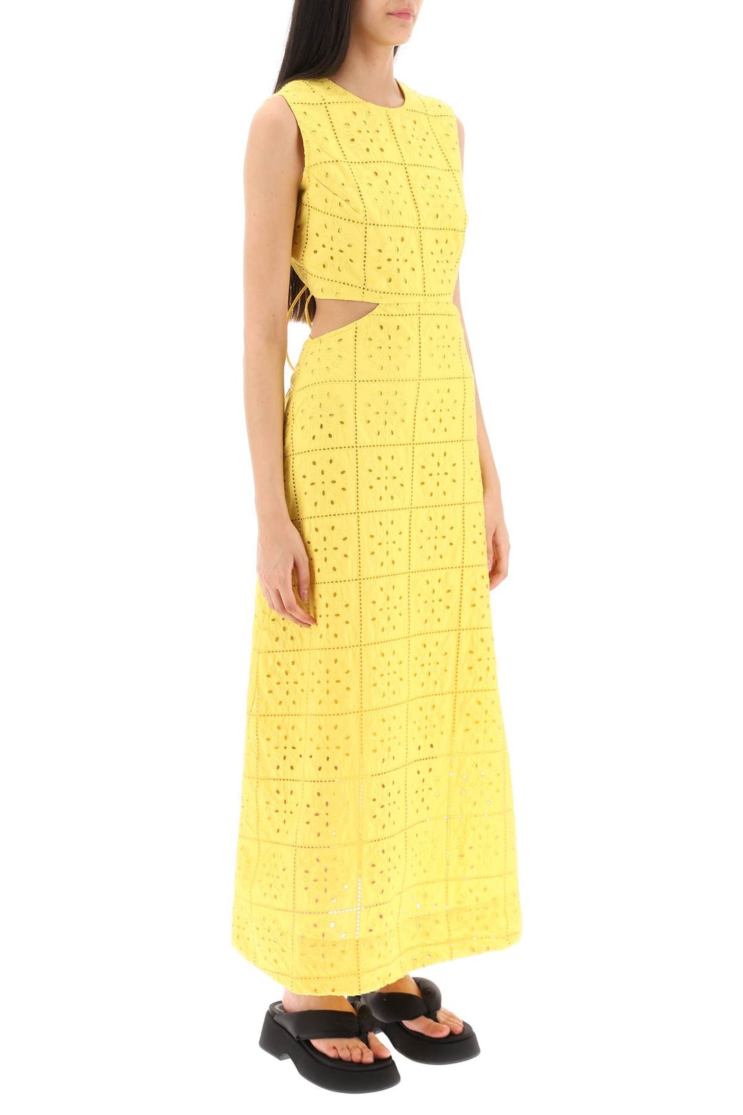 Ganni broderie anglaise maxi dress