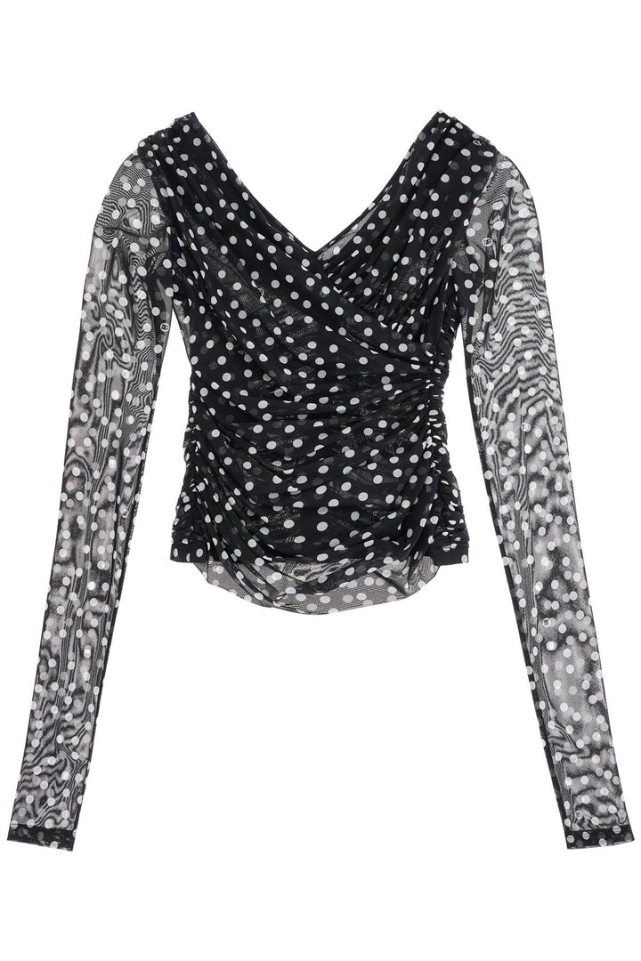 Dolce & Gabbana polka dot draped top