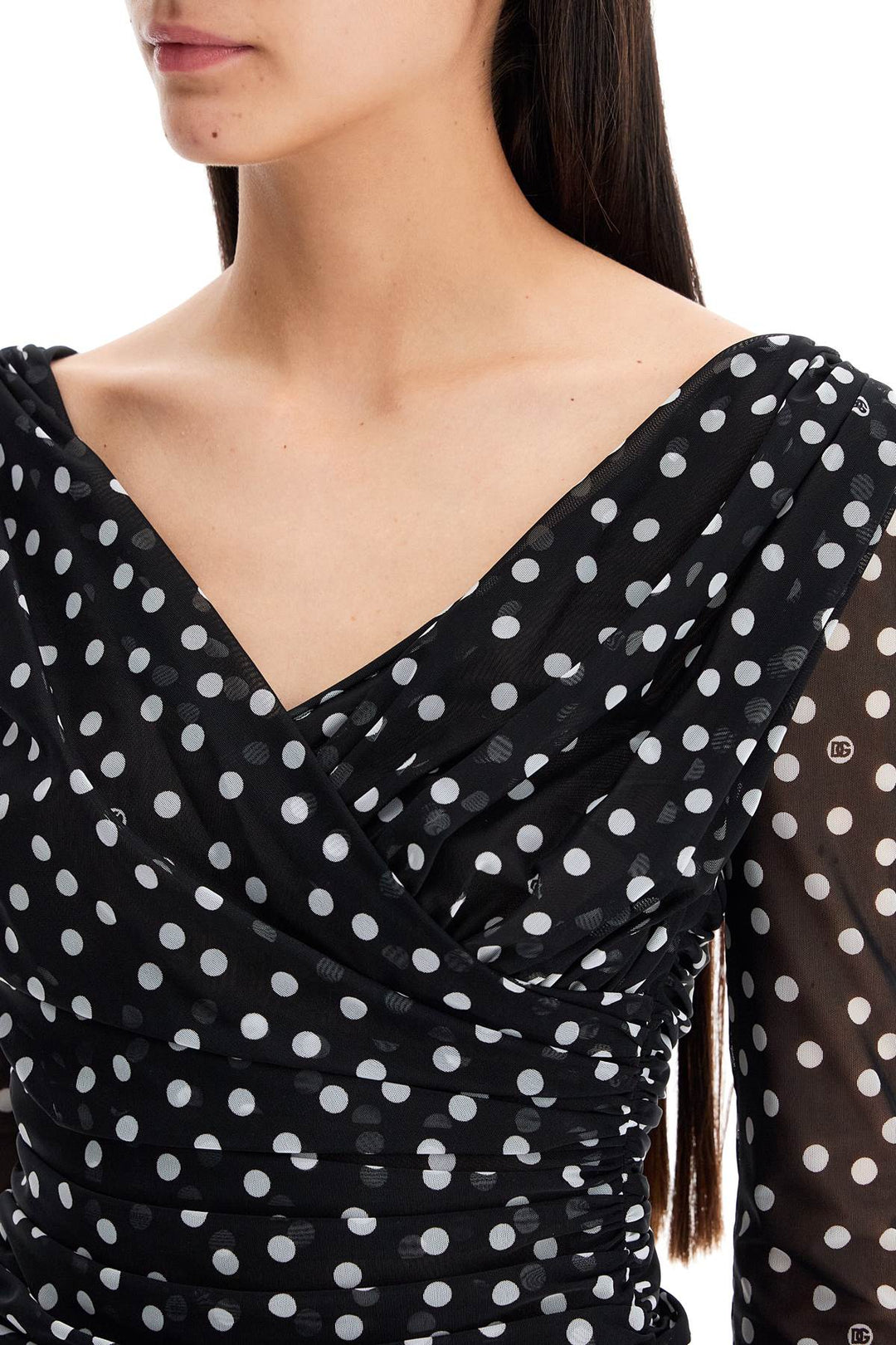 Dolce & Gabbana polka dot draped top