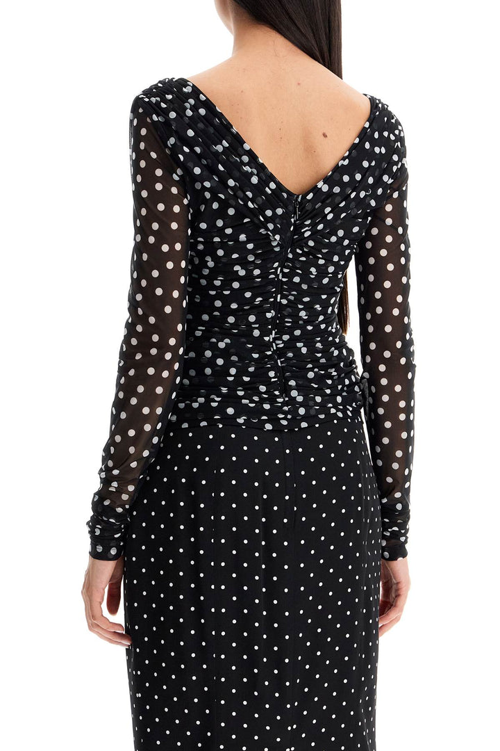 Dolce & Gabbana polka dot draped top